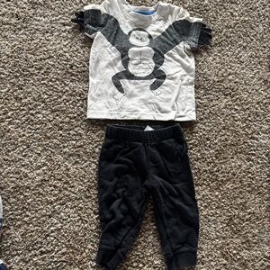 Kids sweatshirt, shirt, and two pairs of pants bundle